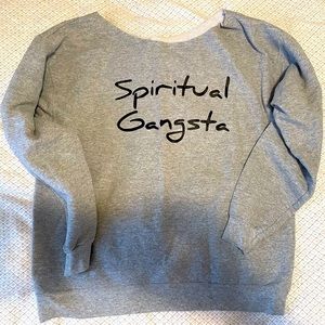XL Gray Spiritual Gangsta Sweatshirt with Raw Neckline